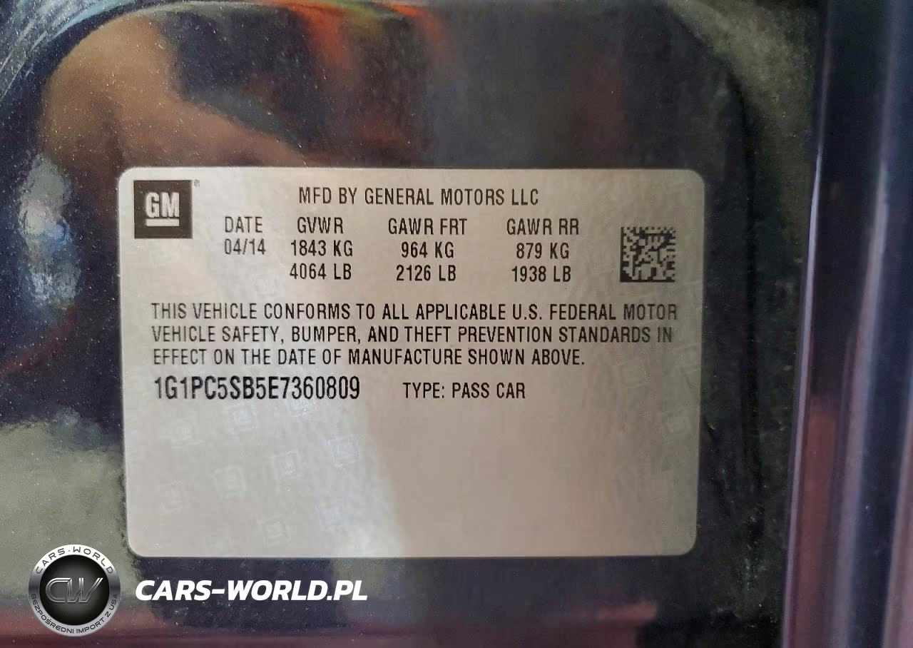 2014 Chevrolet Cruze Lt VIN:1G1PC5SB5E7360809 - 12