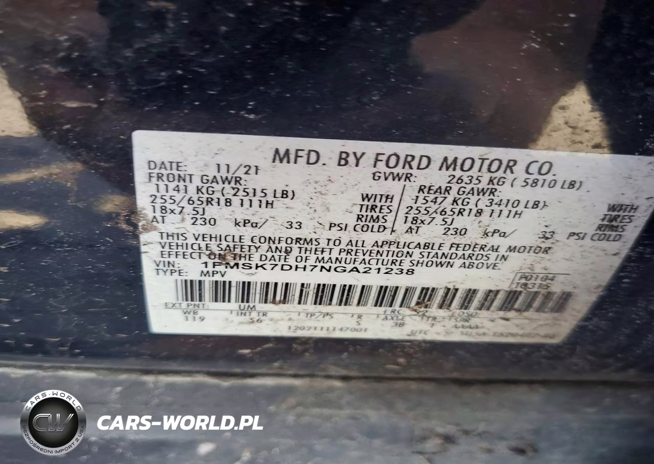 2022 Ford Explorer Xlt VIN:1FMSK7DH7NGA21238 - 12