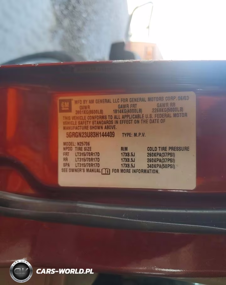 2003 Hummer H2 VIN:5GRGN23U83H144409 - 12