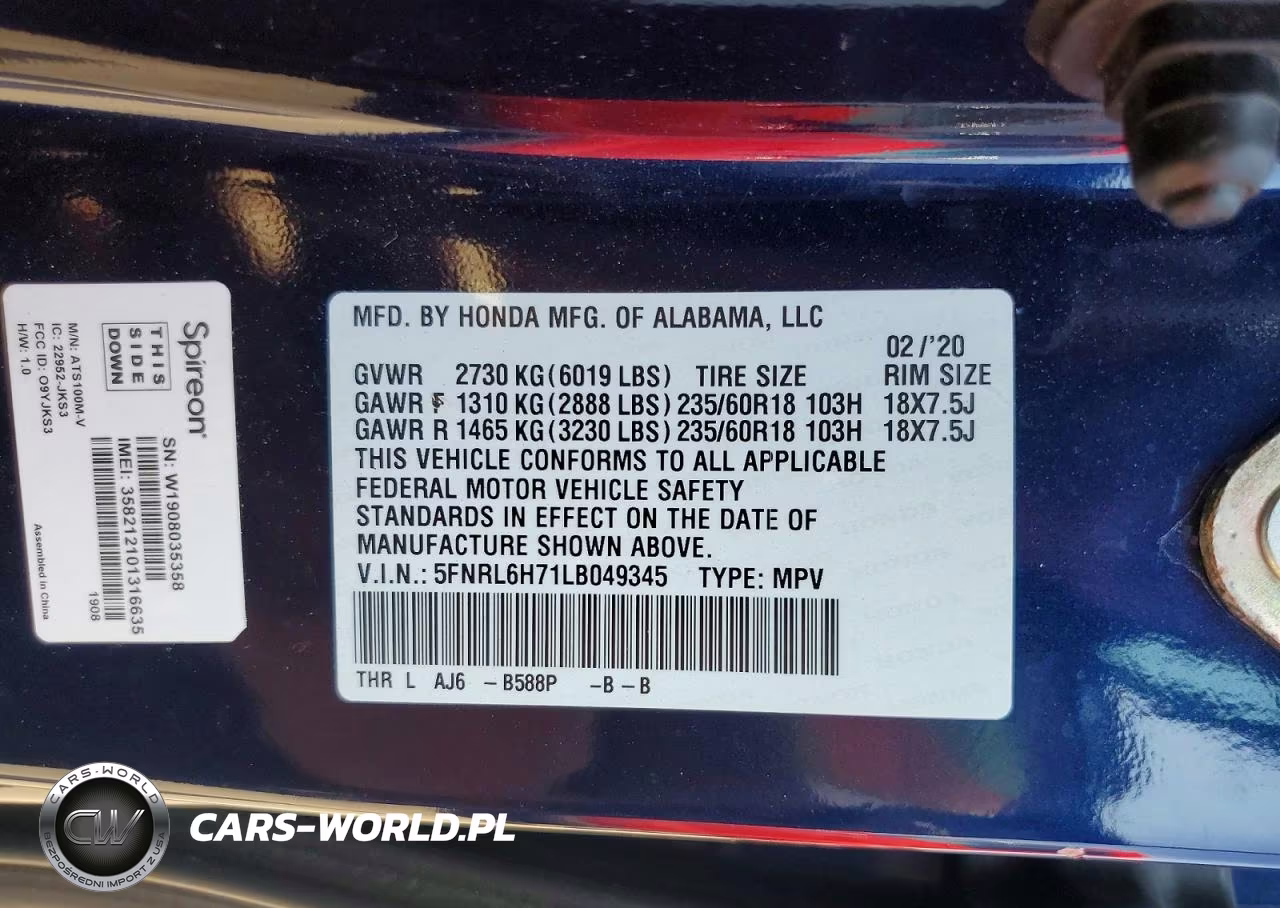 2020 Honda Odyssey Exl VIN:5FNRL6H71LB049345 - 13