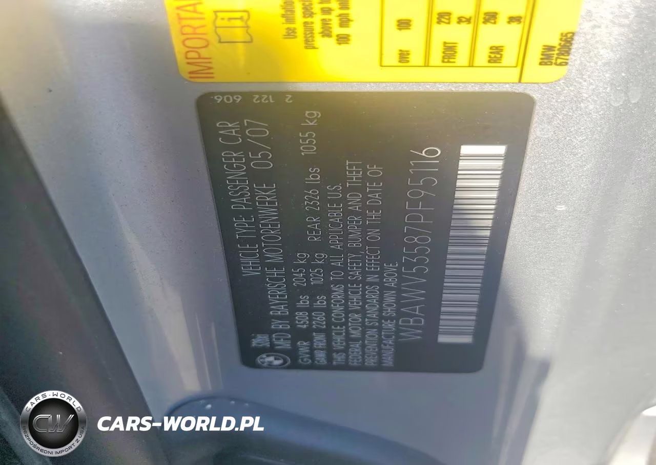 2007 BMW 328 Xi Sulev VIN:WBAWV53587PF95116 - 12