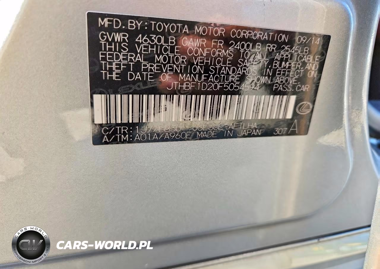 2015 Lexus Is 250 VIN:JTHBF1D20F5054594 - 13