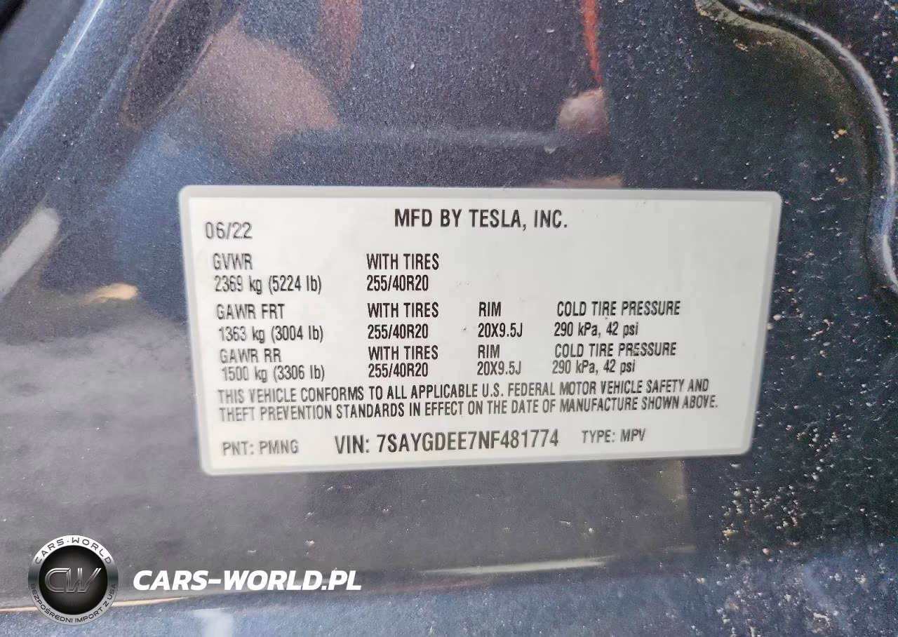 2022 Tesla Model Y VIN:7SAYGDEE7NF481774 - 12