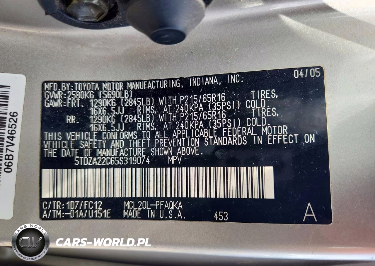 2005 Toyota Sienna Xle 7 Passenger VIN:5TDZA22C65S319074 - 13