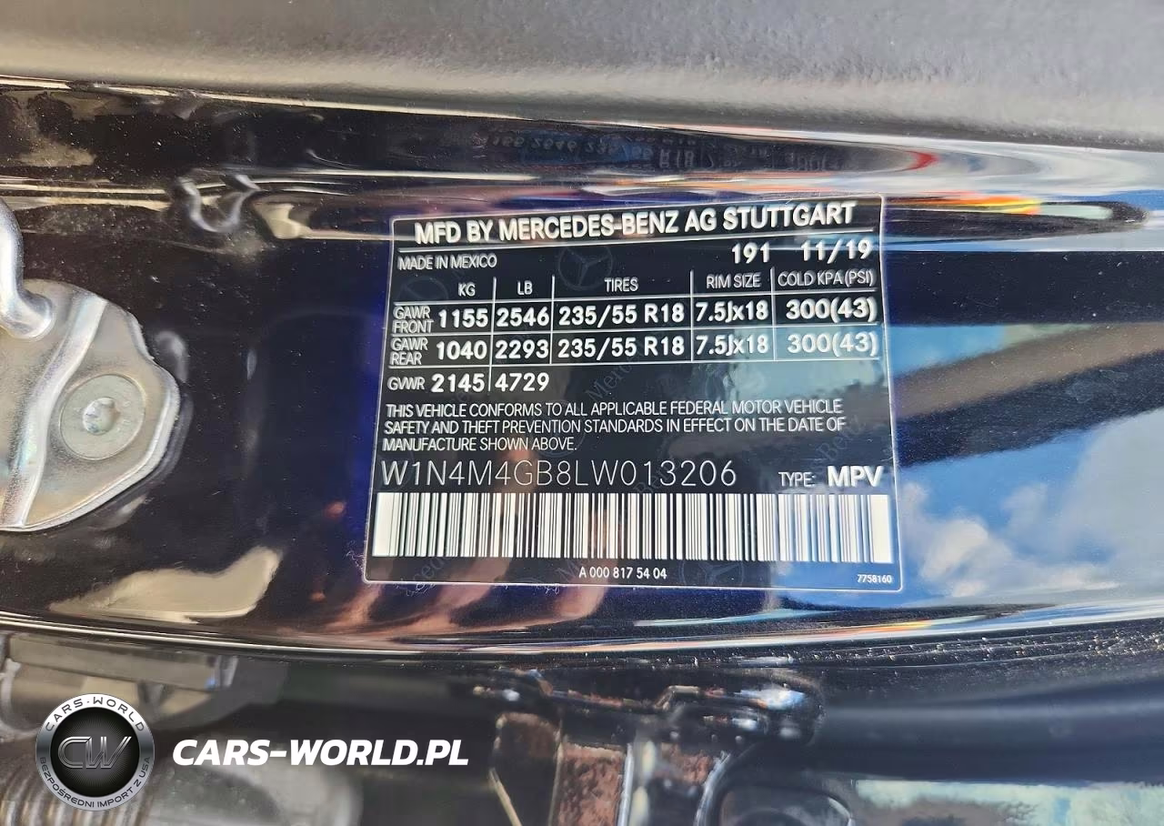 2020 Mercedes-Benz Glb VIN:W1N4M4GB8LW013206 - 13
