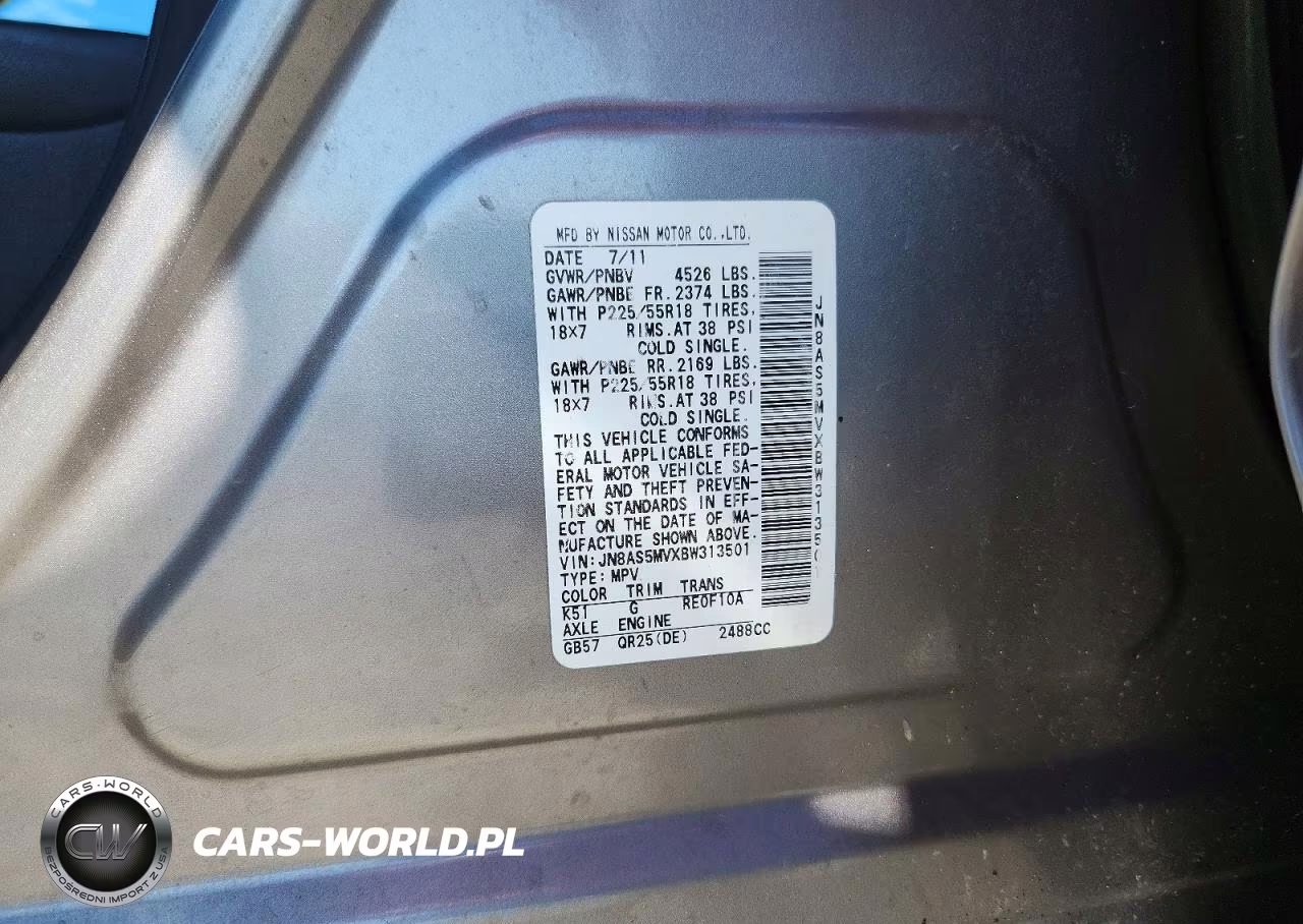 2011 Nissan Rogue S VIN:JN8AS5MVXBW313501 - 13