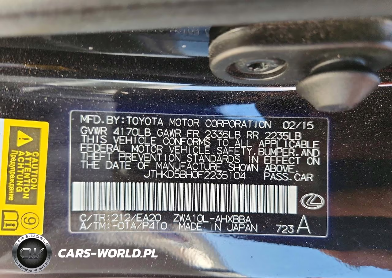 2015 Lexus Ct 200 VIN:JTHKD5BH0F2235104 - 12