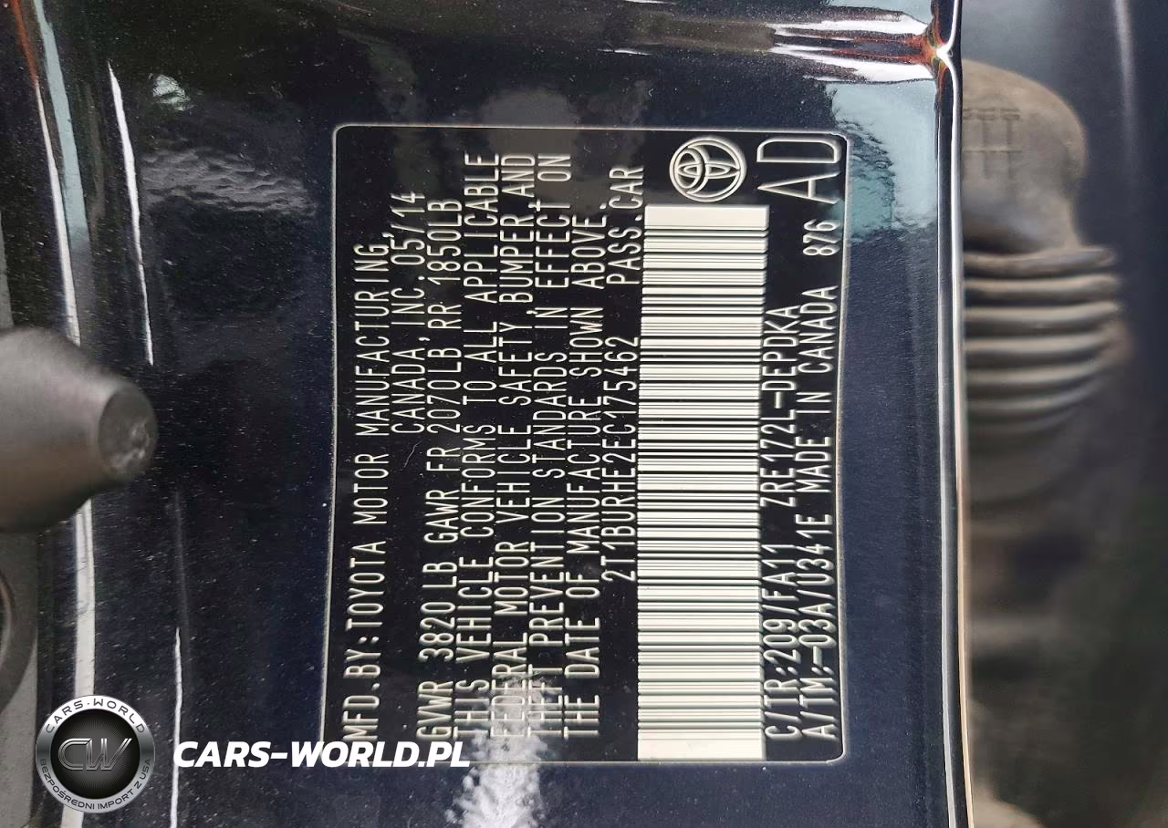 2014 Toyota Corolla L VIN:2T1BURHE2EC175462 - 13