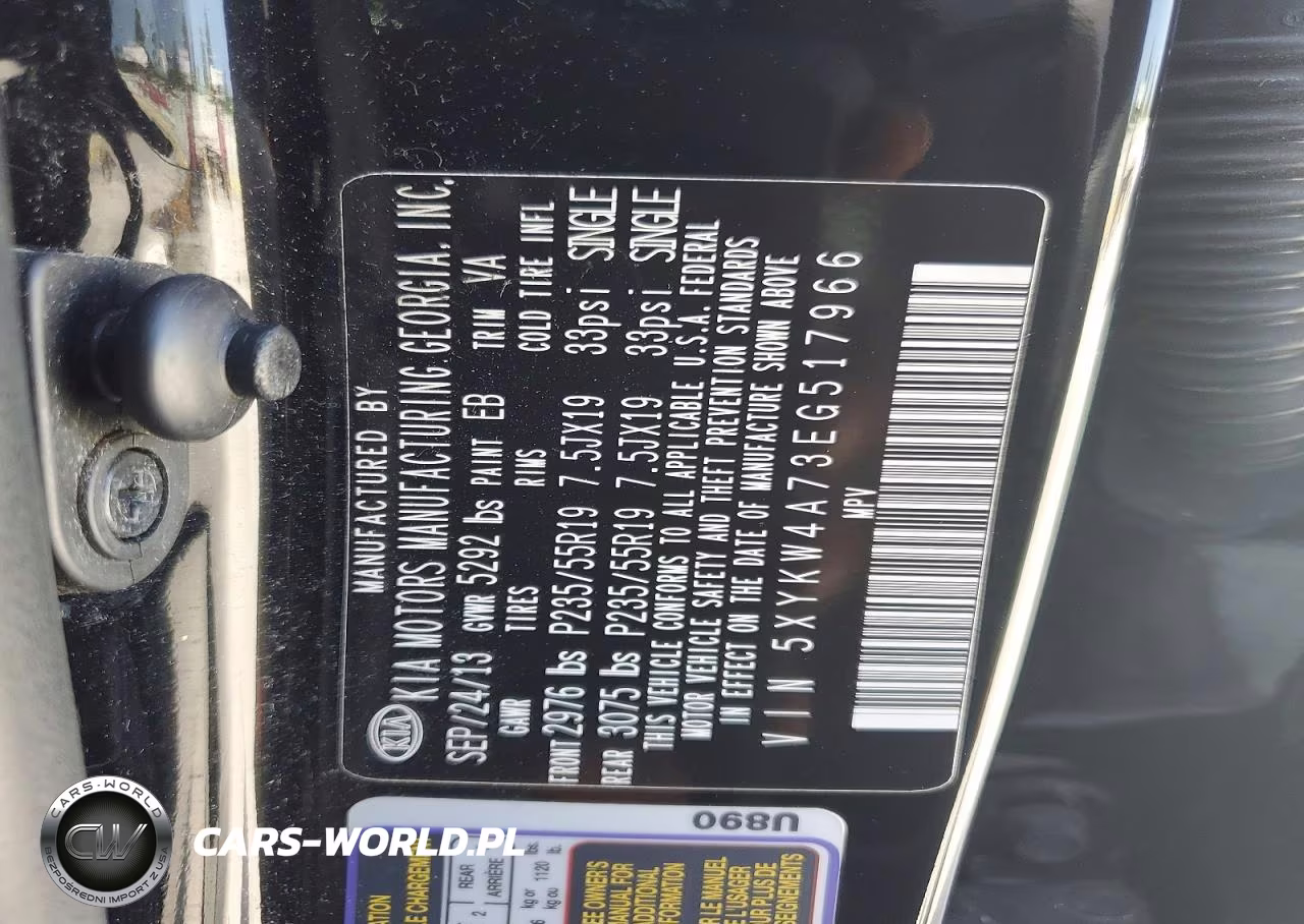 2014 Kia Sorento Sx VIN:5XYKW4A73EG517966 - 13