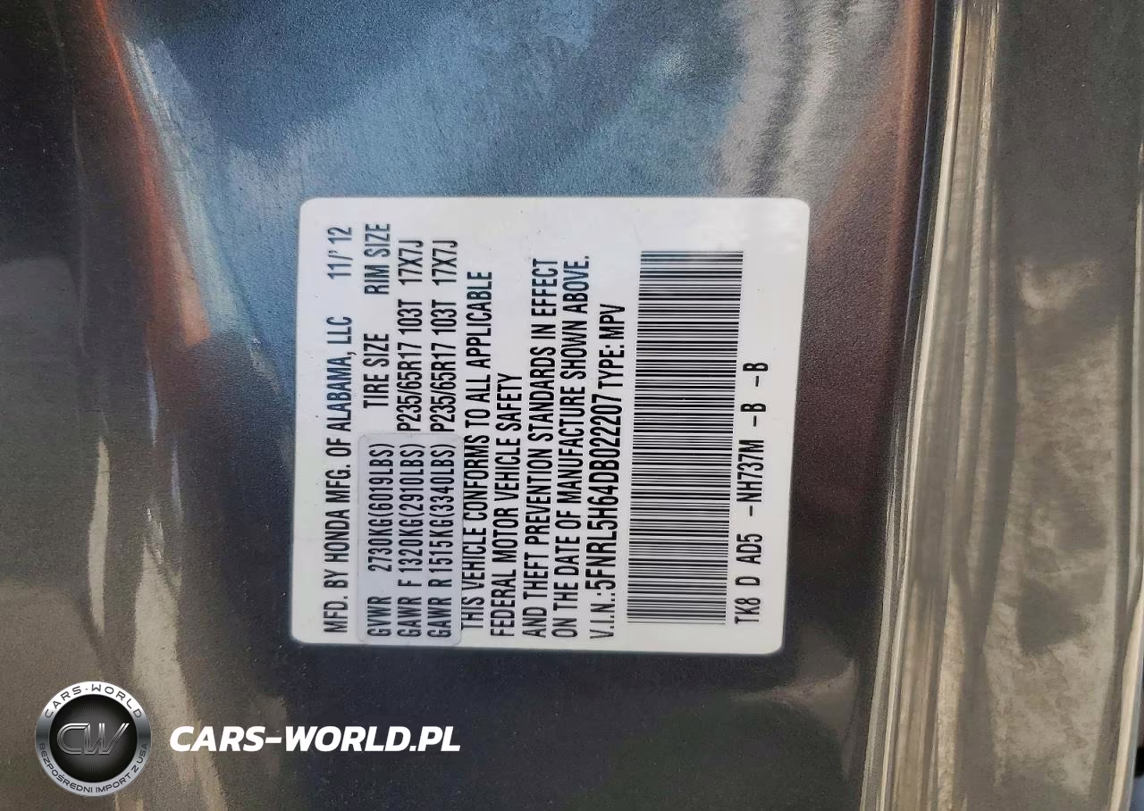 2013 Honda Odyssey Exl VIN:5FNRL5H64DB022207 - 13