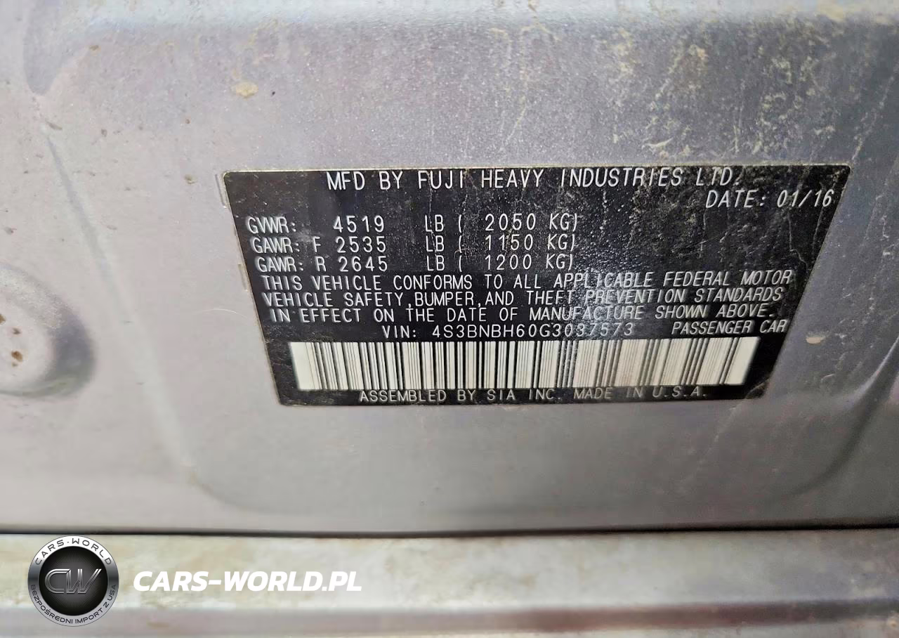 2016 Subaru Legacy 2.5I Premium VIN:4S3BNBH60G3037573 - 12