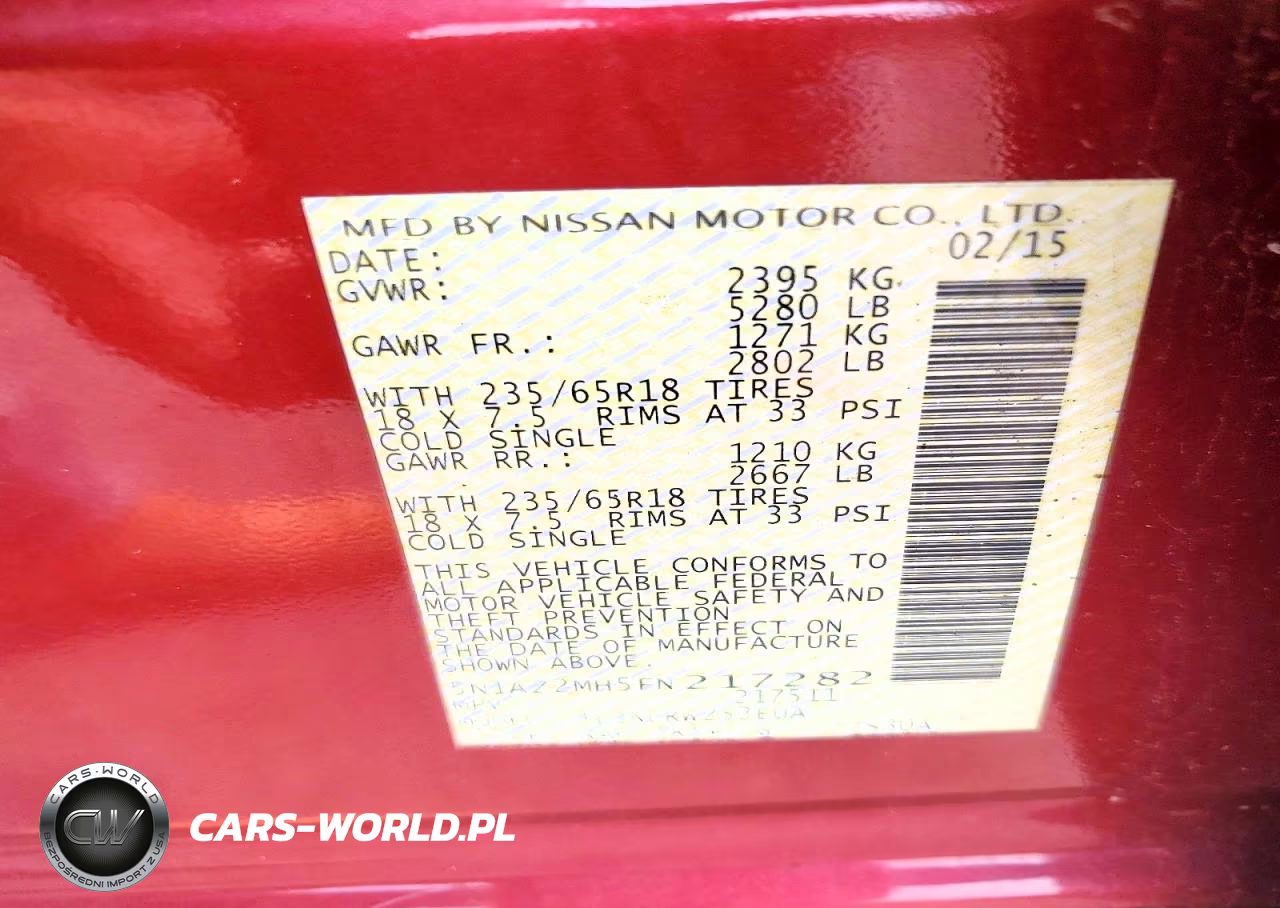 2015 Nissan Murano Sl VIN:5N1AZ2MH5FN217282 - 14