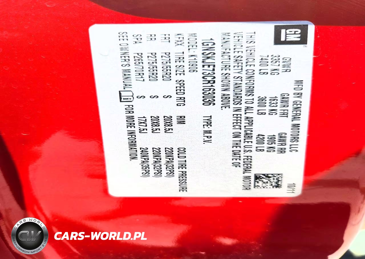 2012 Chevrolet Suburban K1500 Lt VIN:1GNSKJE73CR163036 - 13