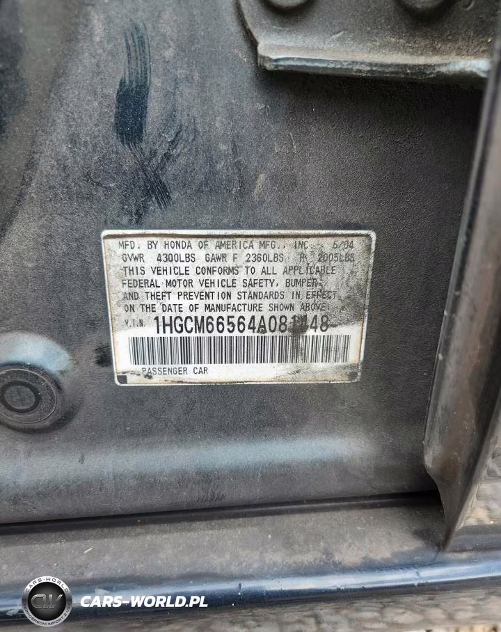 2004 Honda Accord Ex VIN:1HGCM66564A081448 - 12