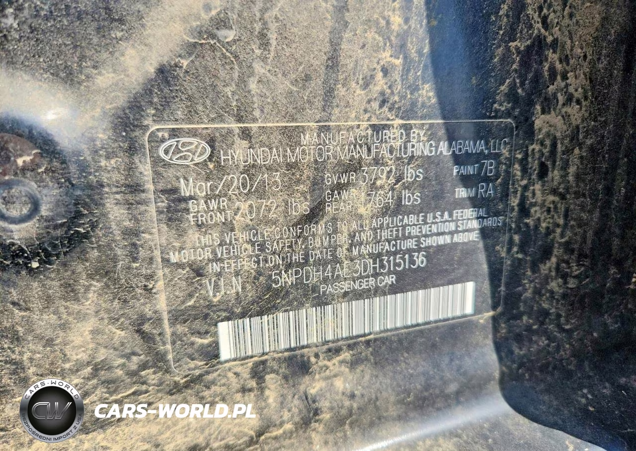 2013 Hyundai Elantra Gls VIN:5NPDH4AE3DH315136 - 12