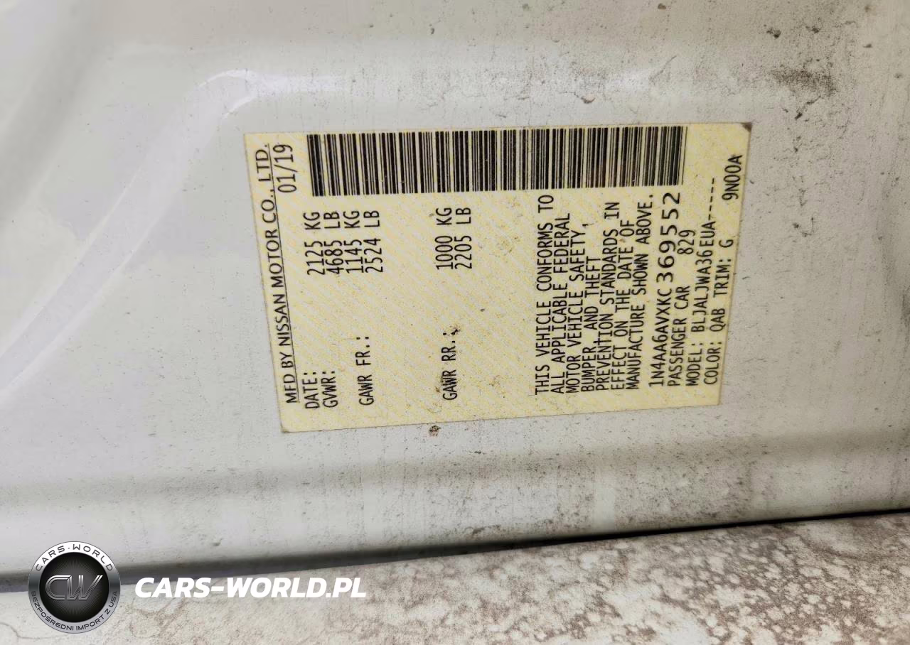 2019 Nissan Maxima 3.5 Sv VIN:1N4AA6AVXKC369552 - 13