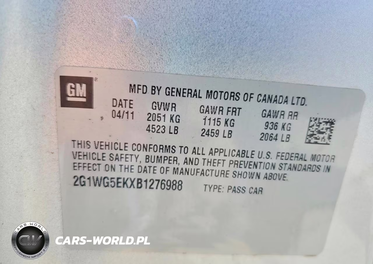 2011 Chevrolet Impala Lt VIN:2G1WG5EKXB1276988 - 12