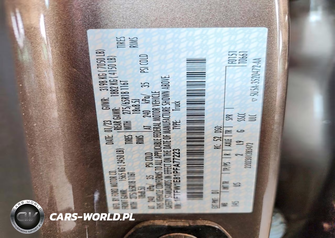 2023 Ford F150 Supercrew VIN:1FTFW1E81PFA77223 - 13