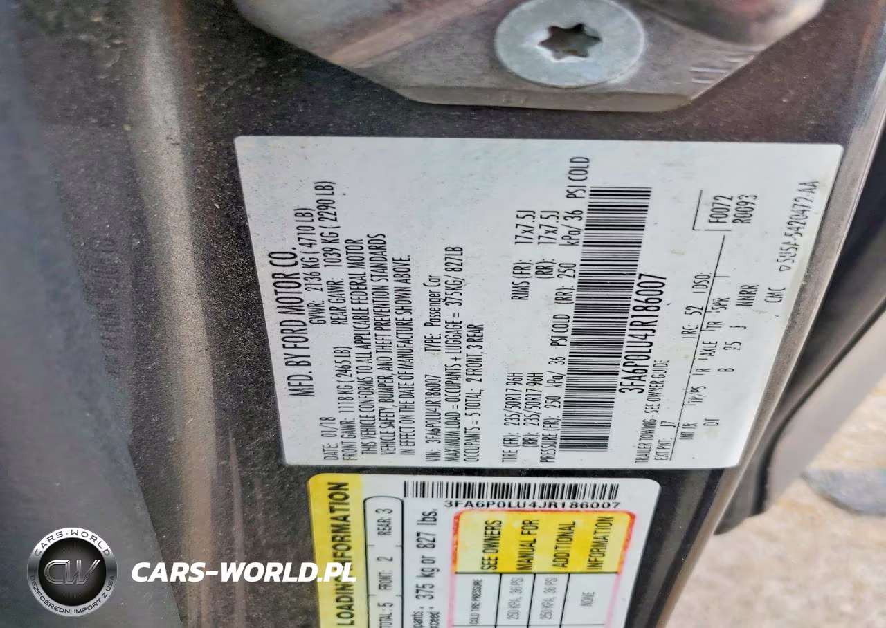 2018 Ford Fusion Se Hybrid VIN:3FA6P0LU4JR186007 - 12
