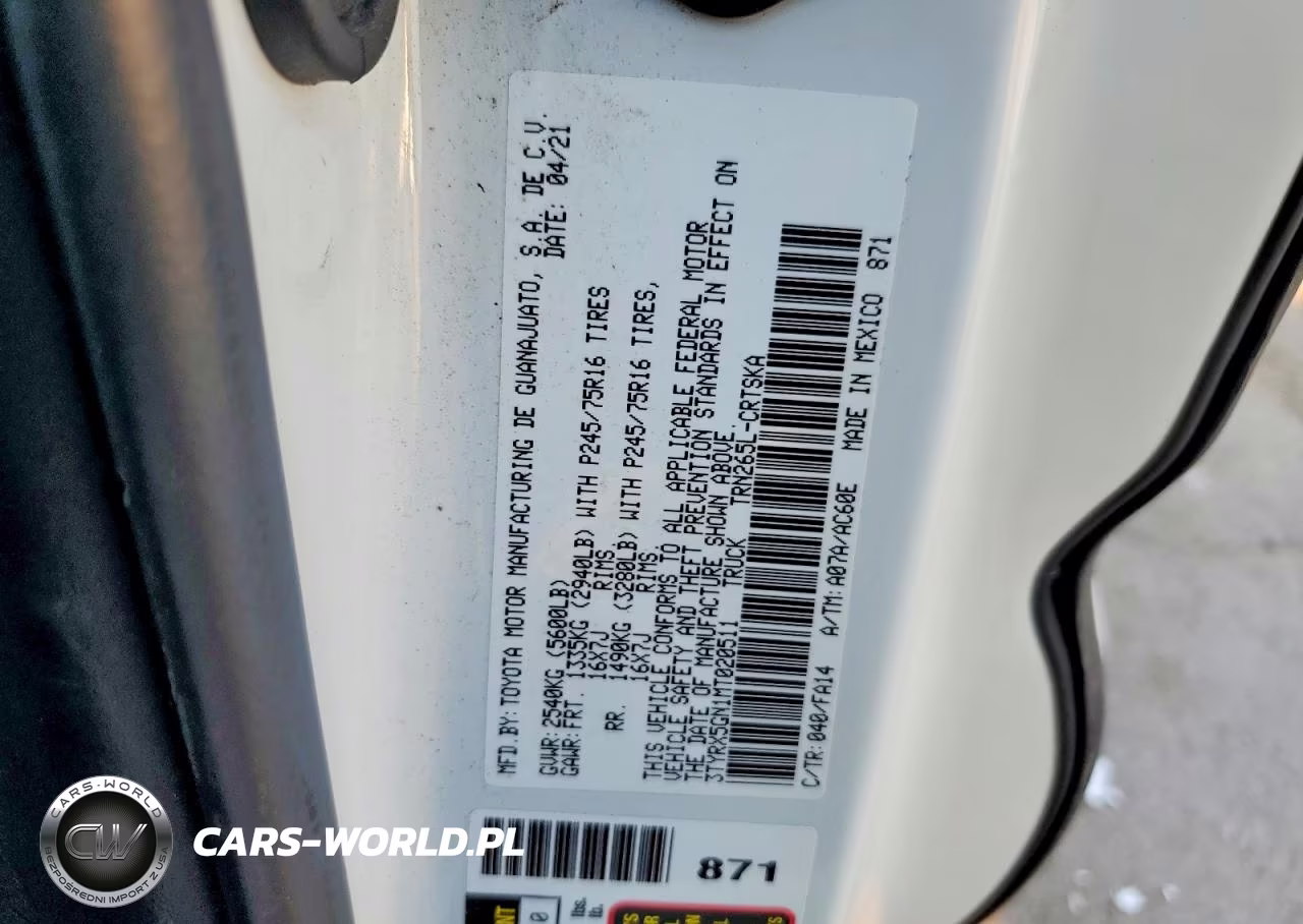2021 Toyota Tacoma Sr VIN:3TYRX5GN1MT020511 - 12