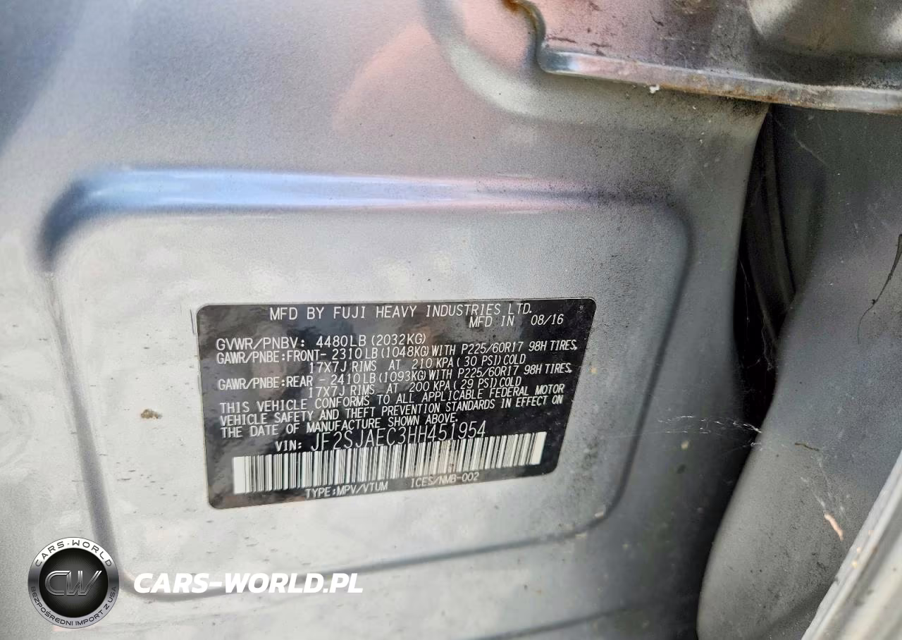 2017 Subaru Forester 2.5I Premium VIN:JF2SJAEC3HH451954 - 13
