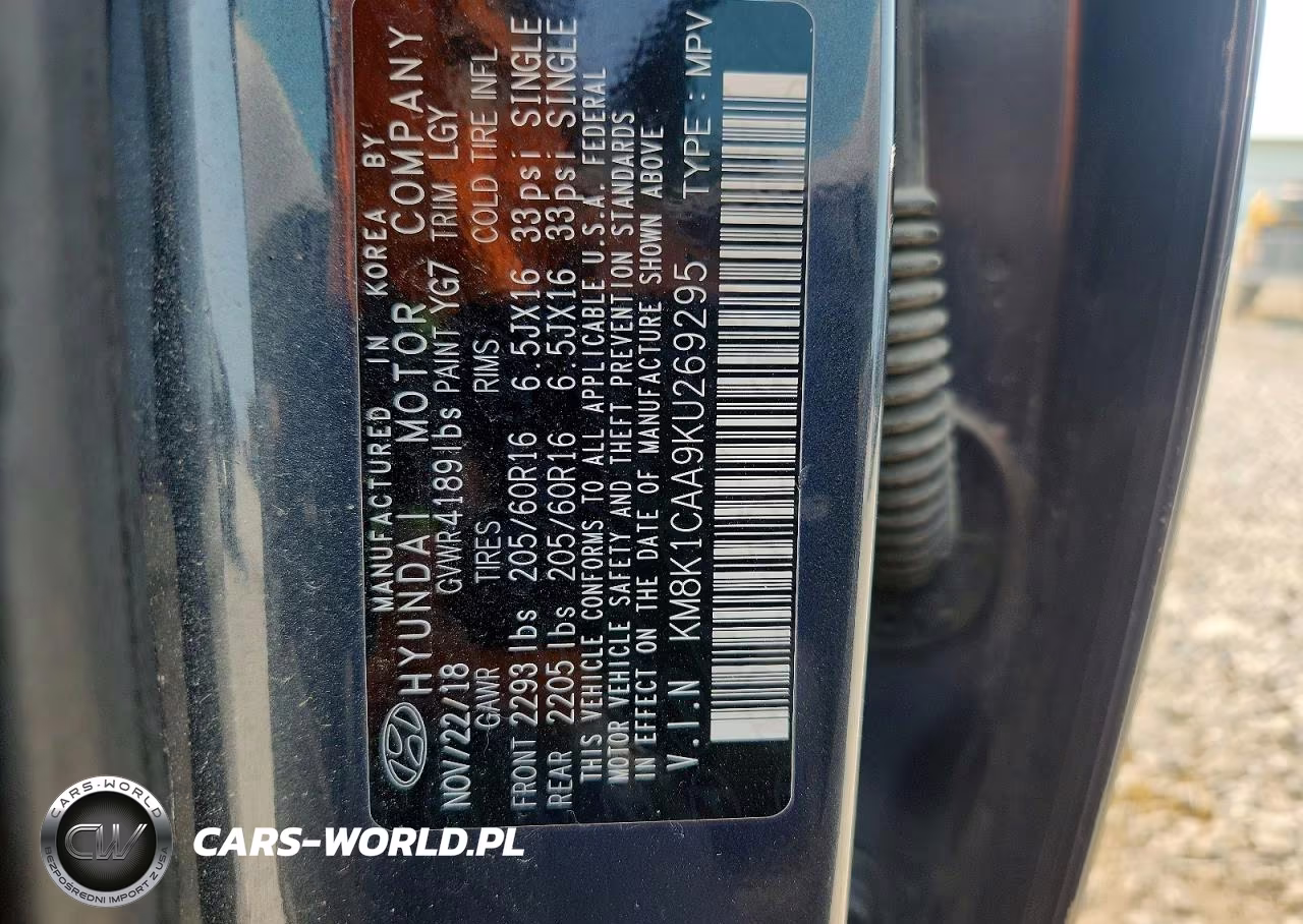 2019 Hyundai Kona Se VIN:KM8K1CAA9KU269295 - 12