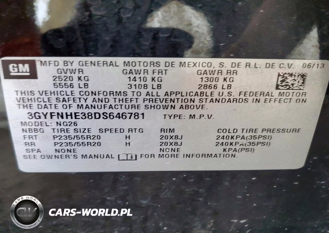 2013 Cadillac Srx Performance Collection VIN:3GYFNHE38DS646781 - 13