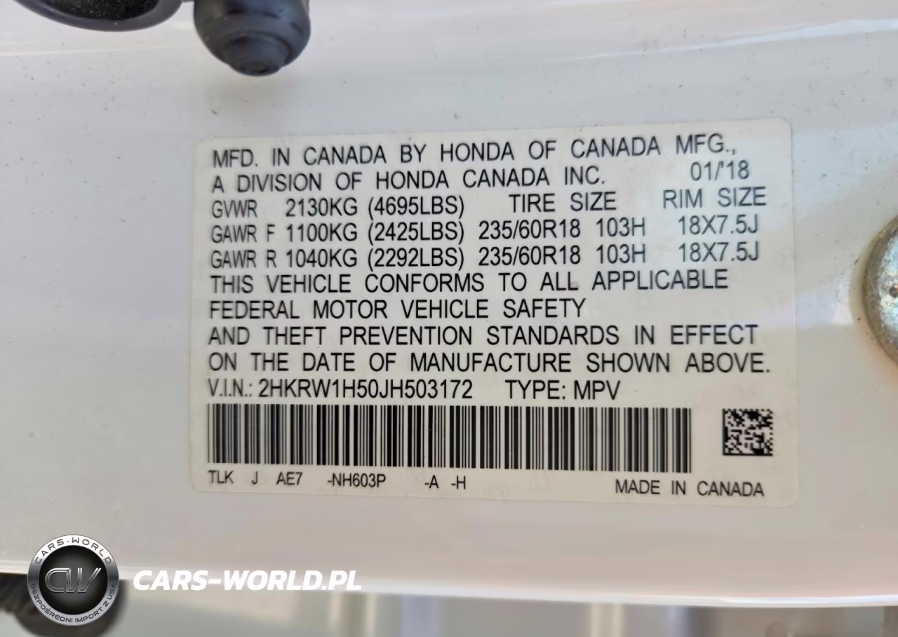 2018 Honda Cr-V Ex VIN:2HKRW1H50JH503172 - 13