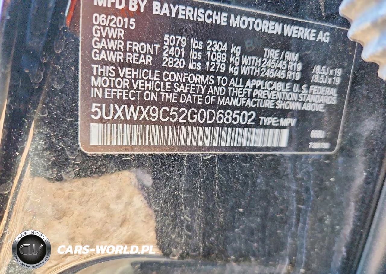 2016 BMW X3 xDrive28I VIN:5UXWX9C52G0D68502 - 13