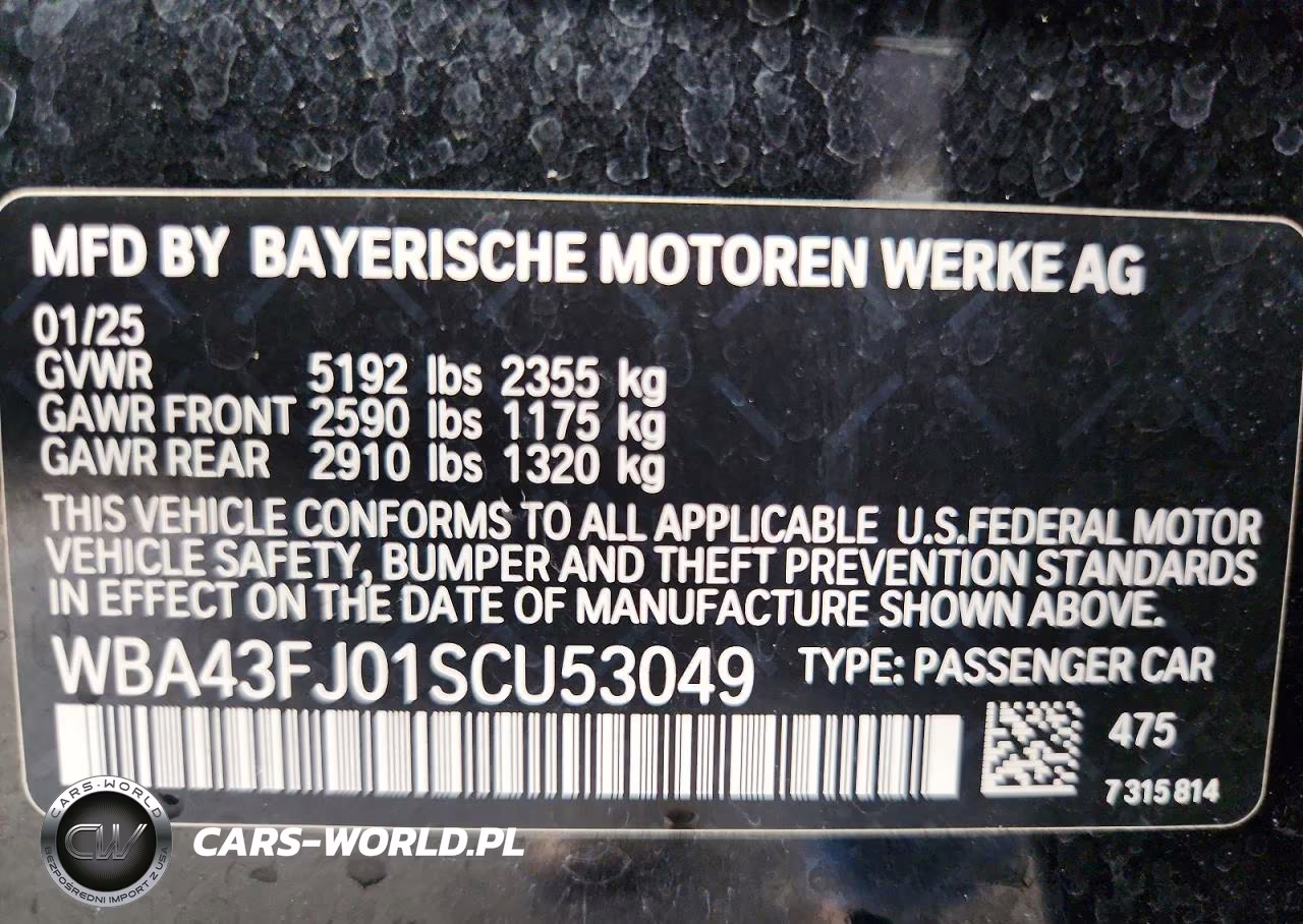 2025 BMW 530 I VIN:WBA43FJ01SCU53049 - 12