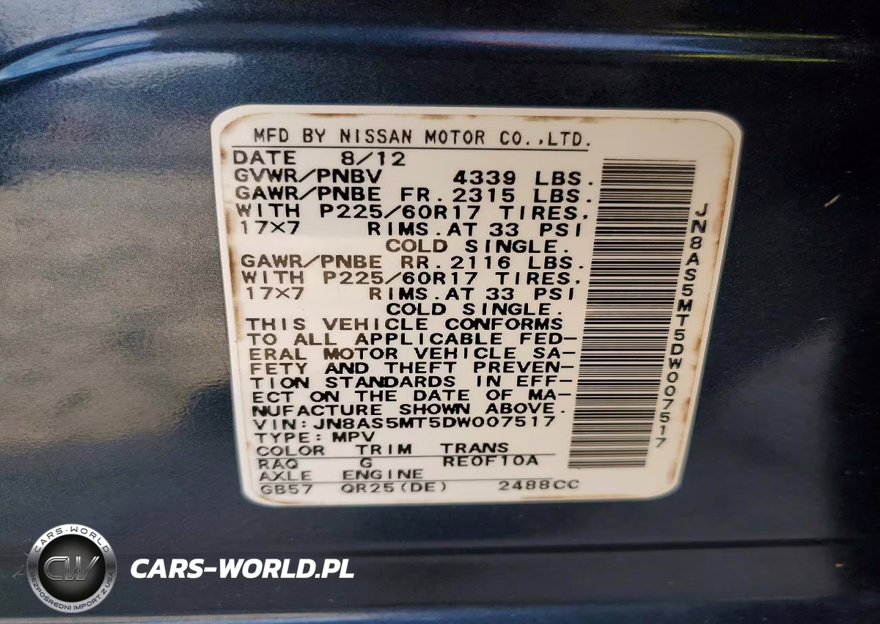 2013 Niss Rogue VIN:JN8AS5MT5DW007517 - 13