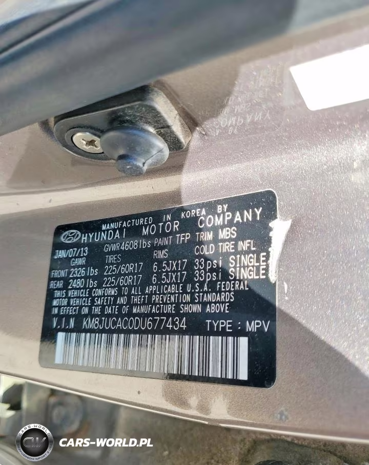2013 Hyundai Tucson Gls VIN:KM8JUCAC0DU677434 - 13