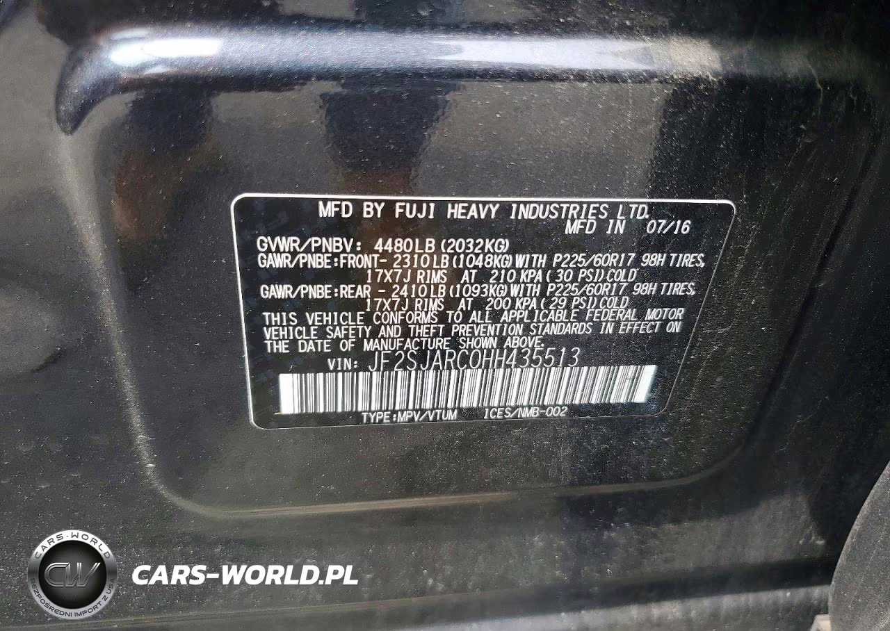 2017 Subaru Forester 2.5I Limited VIN:JF2SJARC0HH435513 - 14