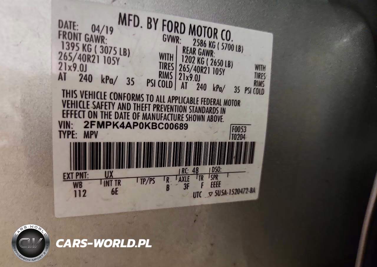 2019 Ford Edge St VIN:2FMPK4AP0KBC00689 - 13