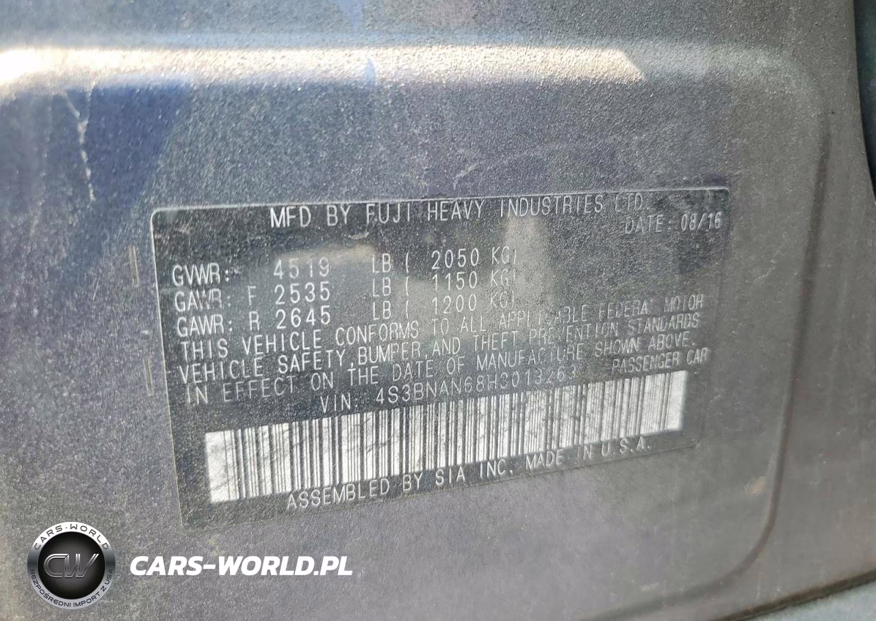 2017 Subaru Legacy 2.5I Limited VIN:4S3BNAN68H3013263 - 12