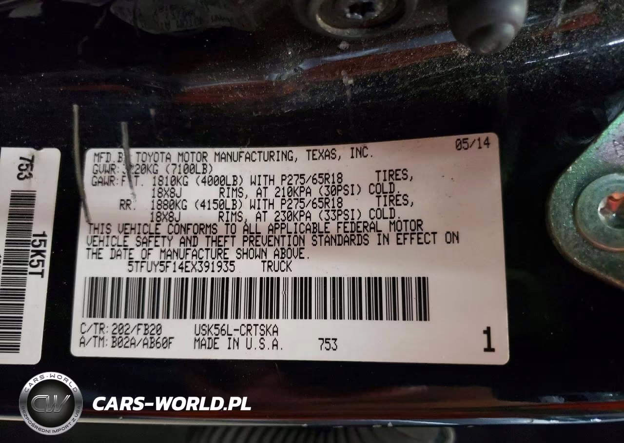 2014 Toyota Tundra Sr5 VIN:5TFUY5F14EX391935 - 12