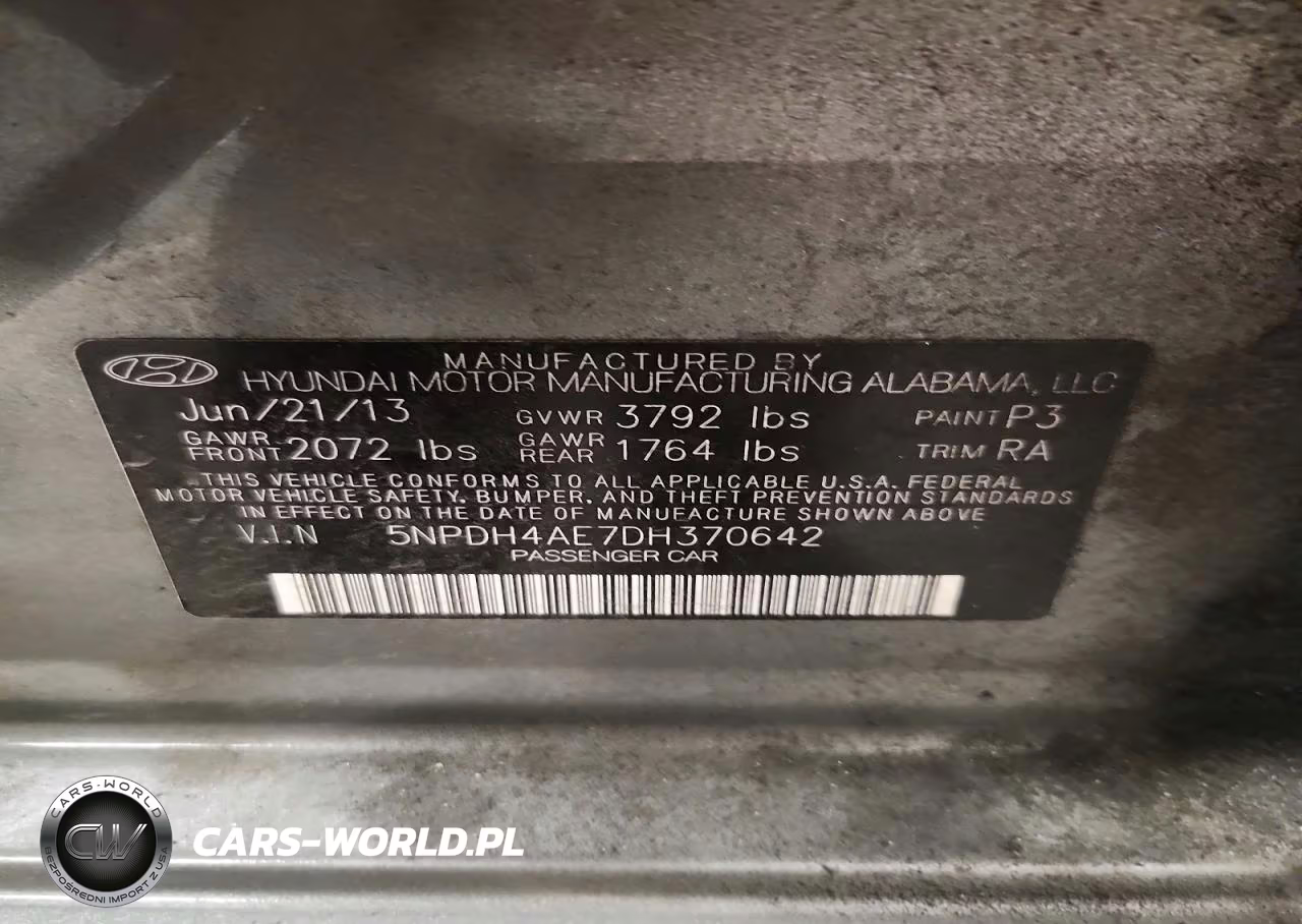 2013 Hyundai Elantra Gls VIN:5NPDH4AE7DH370642 - 12