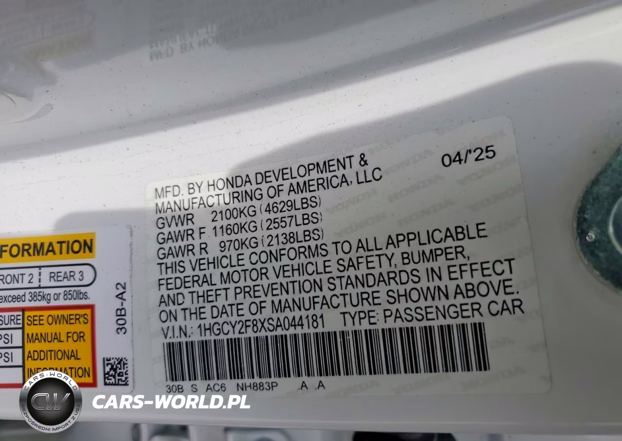 2025 Honda Accord Touring Hybrid VIN:1HGCY2F8XSA044181 - 12