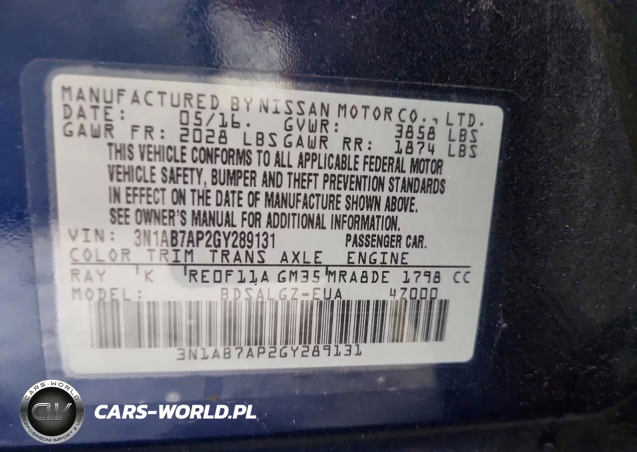2016 Nissan Sentra Sl VIN:3N1AB7AP2GY289131 - 13