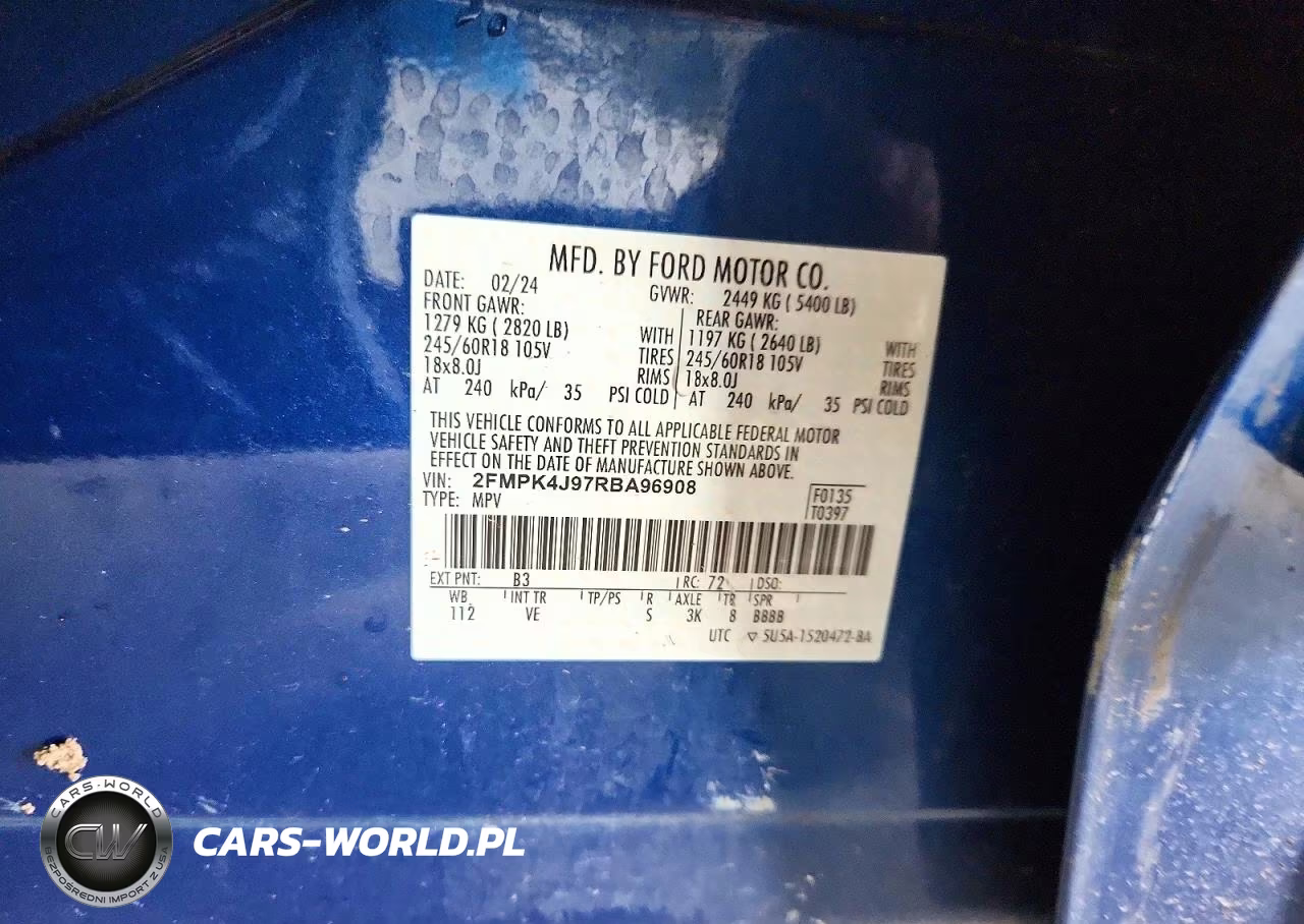 2024 Ford Edge Sel VIN:2FMPK4J97RBA96908 - 13