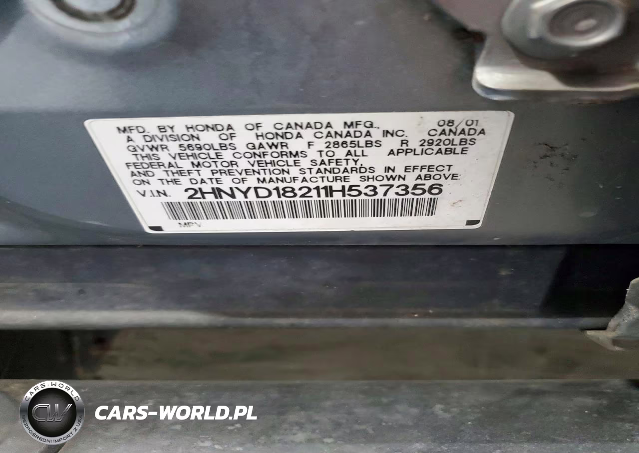2001 Acura Mdx VIN:2HNYD18211H537356 - 13