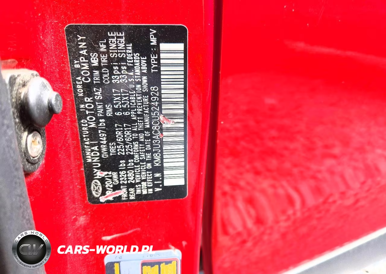2012 Hyundai Tucson Gls VIN:KM8JU3AC8CU524928 - 12