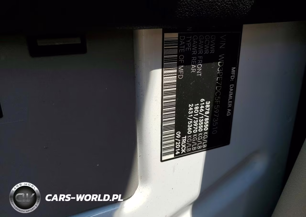 2015 Mercedes-Benz Sprinter 2500 Delivery Van VIN:WD3PE7DC5F5973510 - 13