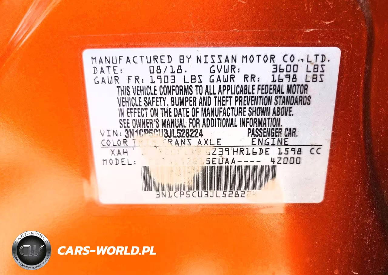 2018 Nissan Kicks Sv VIN:3N1CP5CU3JL528224 - 13