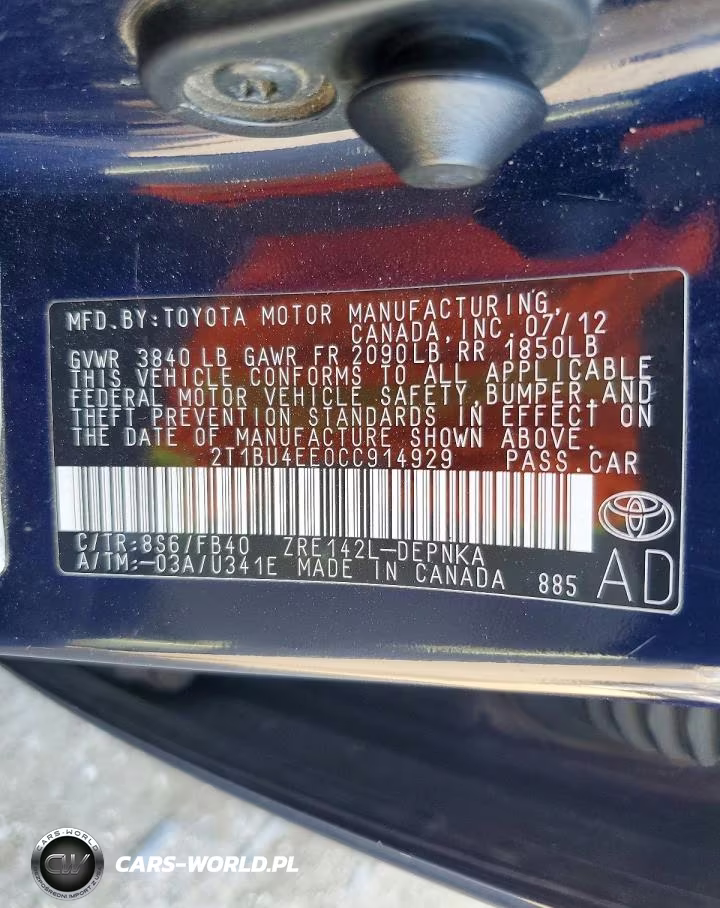 2012 Toyota Corolla Le VIN:2T1BU4EE0CC914929 - 12