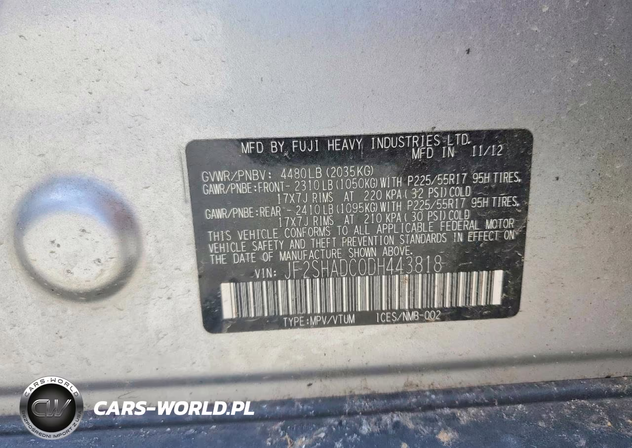 2013 Subaru Forester 2.5X Premium VIN:JF2SHADC0DH443818 - 13