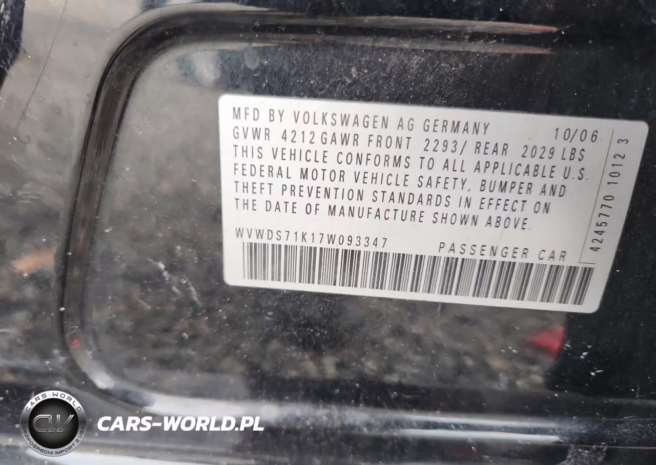 2007 Volkswagen Rabbit VIN:WVWDS71K17W093347 - 12