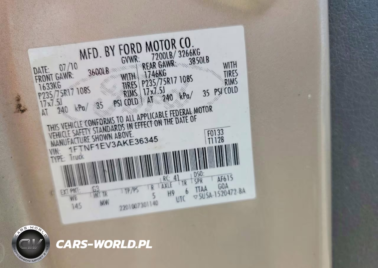 2010 Ford F150 VIN:1FTNF1EV3AKE36345 - 12