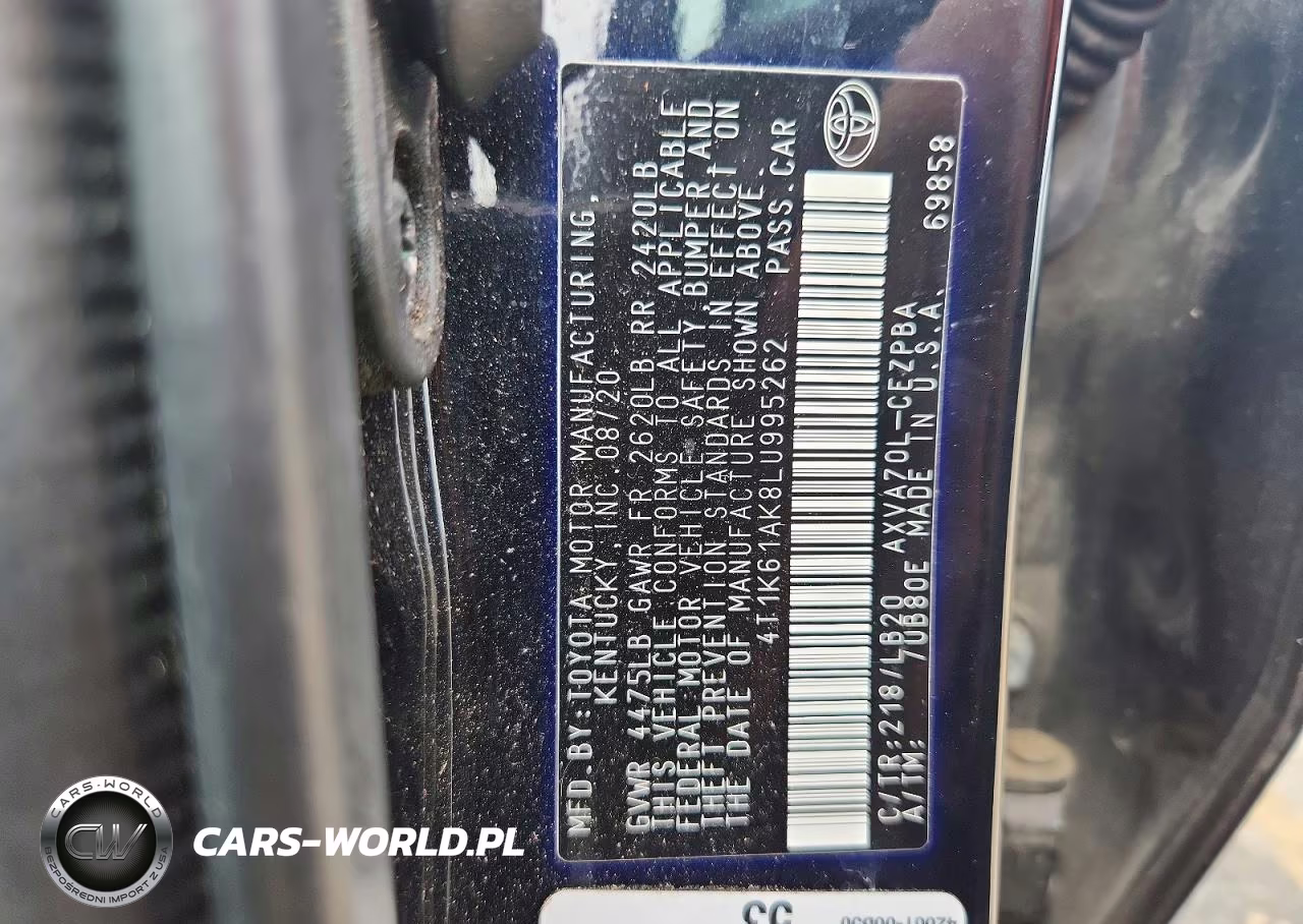 2020 Toyota Camry Xse VIN:4T1K61AK8LU995262 - 12