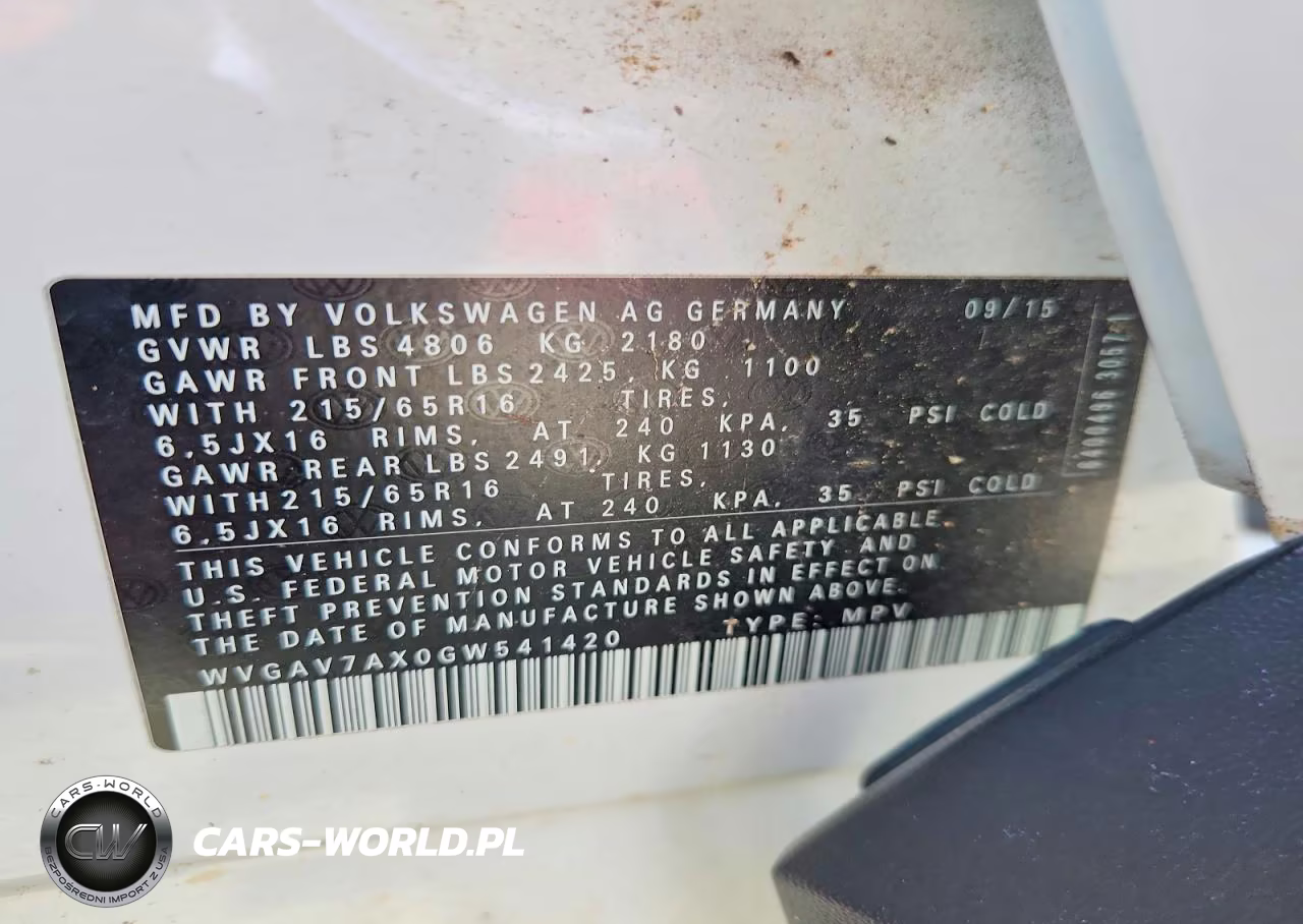 2016 Volkswagen Tiguan S VIN:WVGAV7AX0GW541420 - 13